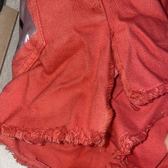 KSUBI Cut Off Shorts jing button fly Coral Low Rise Raw Hem Fit 25 y2k 90s - Picture 3 of 8